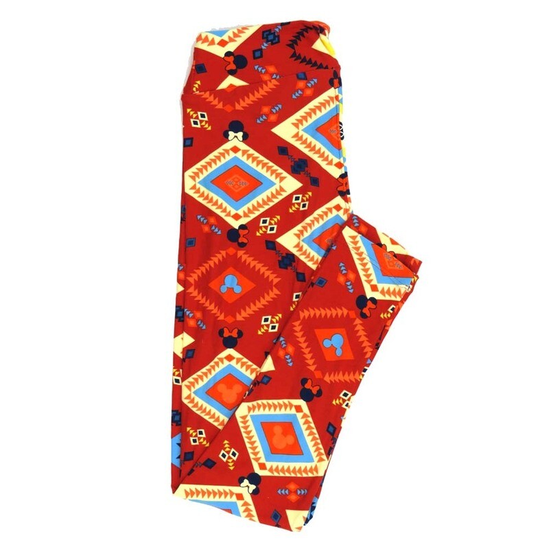 LuLaRoe One Size OS Disney Mickey and Minnie Mouse Southwestern Diamond Gods Eye Leggings fits adult sizes 2-10 4500-W