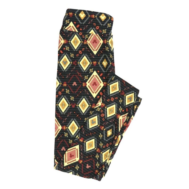 LuLaRoe One Size OS Disney Mickey and Minnie Mouse Southwestern Diamond Gods Eye Stripe Leggings fits adult sizes 2-10 4500-R