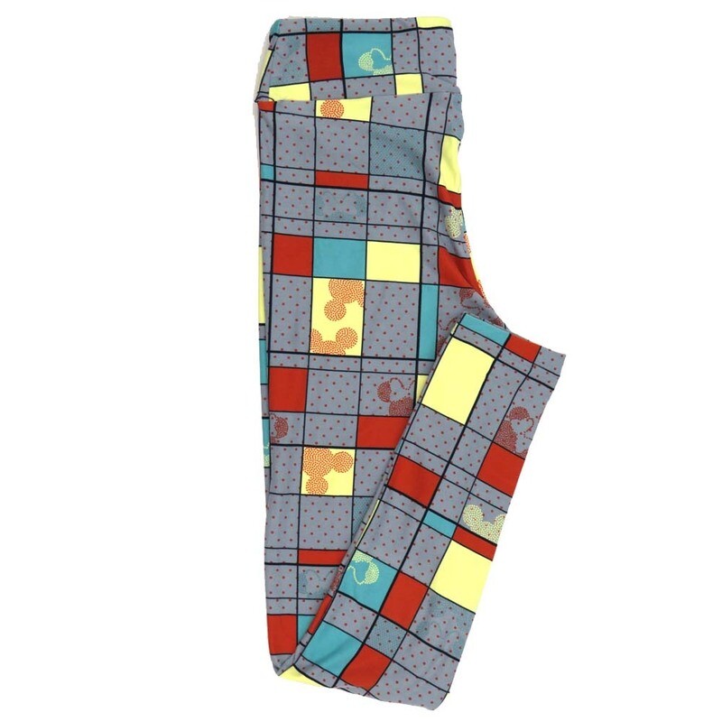 LuLaRoe One Size OS Disney Mickey and Minnie Mouse Windowpane Polka Dot Leggings fits adult sizes 2-10 4500-Z2