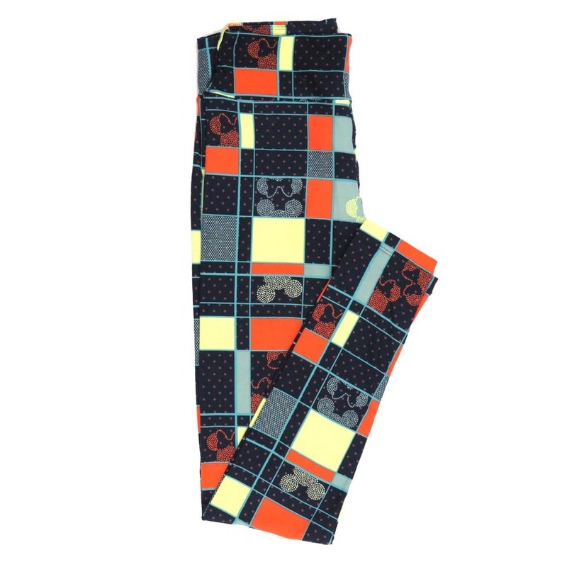 LuLaRoe One Size OS Disney Mickey and Minnie Mouse Windowpane Polka Dot Leggings fits adult sizes 2-10 4500-ZA