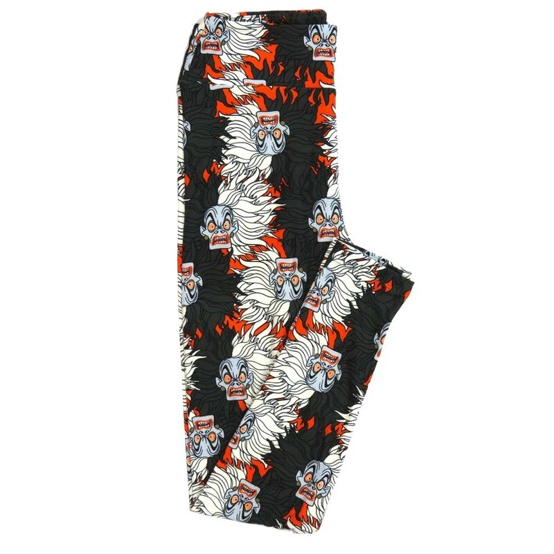 LuLaRoe One Size OS Disney 101 Dalmations Cruella de Vil Enraged Leggings fits Adult sizes 2-10 for women 4514-A5