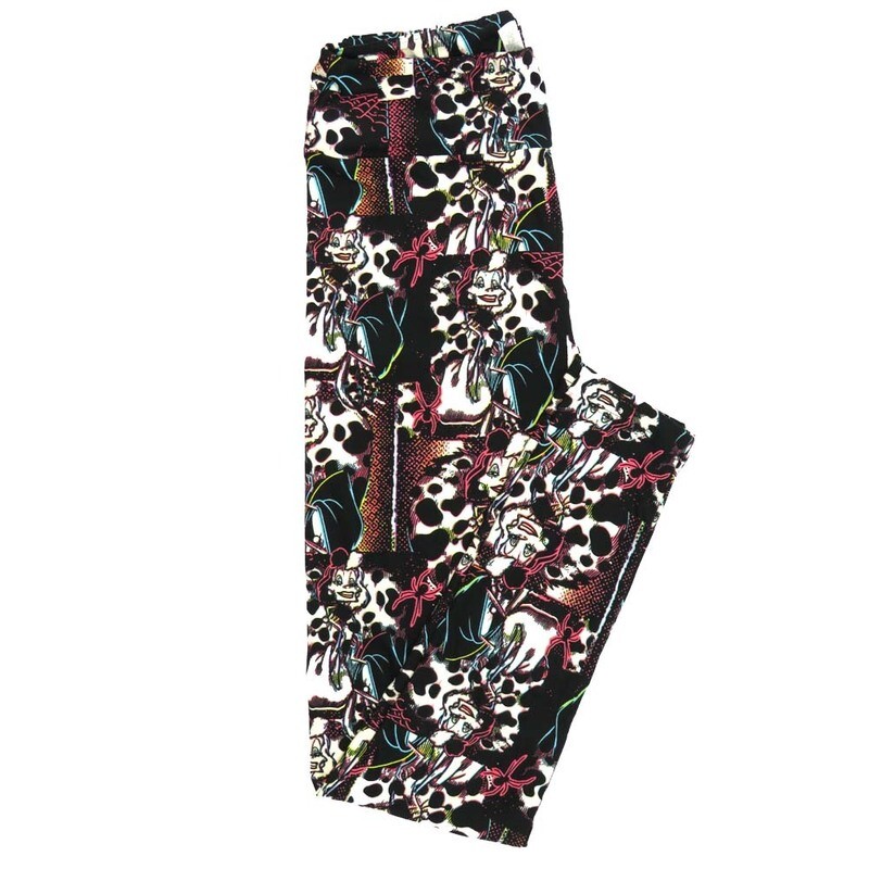 LuLaRoe One Size OS Disney 101 Dalmations Cruella de Vil Posing Leggings fits Adult sizes 2-10 for women 4514-F