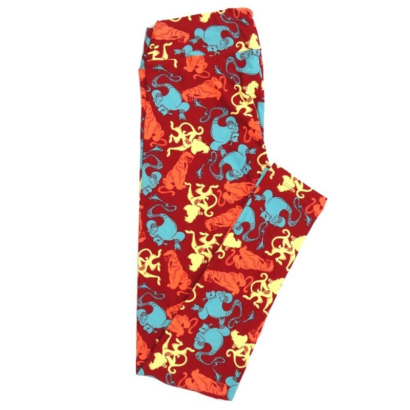 LuLaRoe One Size OS Disney Aladdin Abu Genie Rajah Leggings fits Adult sizes 2-10 for women 4510-G4