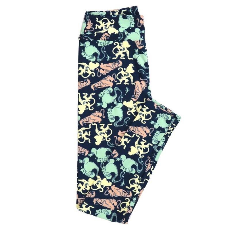 LuLaRoe One Size OS Disney Aladdin Abu Genie Rajah Leggings fits Adult sizes 2-10 for women 4510-H