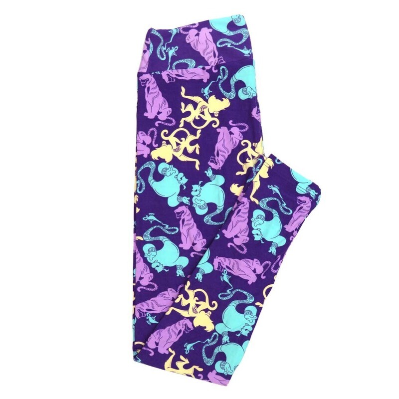 LuLaRoe One Size OS Disney Aladdin Abu Genie Rajah Leggings fits Adult sizes 2-10 for women 4510-J