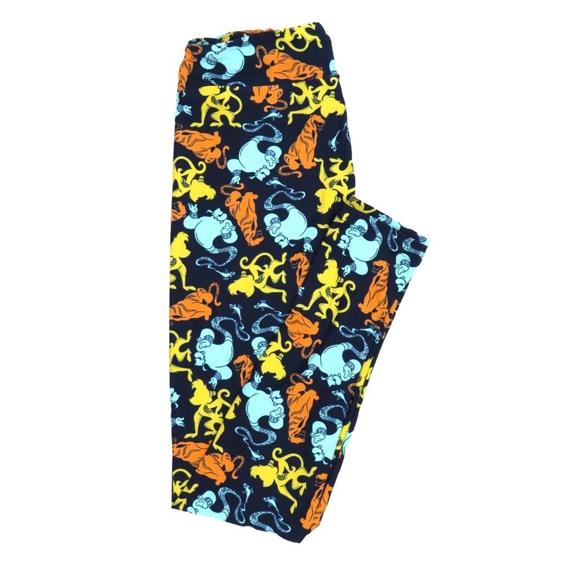 LuLaRoe One Size OS Disney Aladdin Abu Genie Rajah Leggings fits Adult sizes 2-10 for women 4510-I