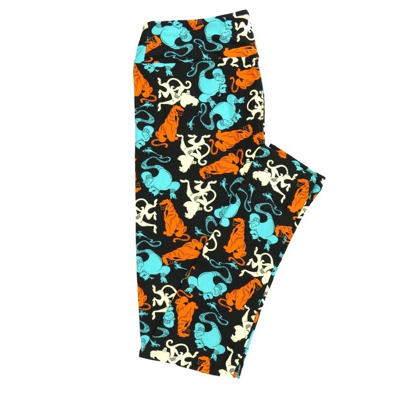 LuLaRoe One Size OS Disney Aladdin Abu Genie Rajah Leggings fits Adult sizes 2-10 for women 4510-K