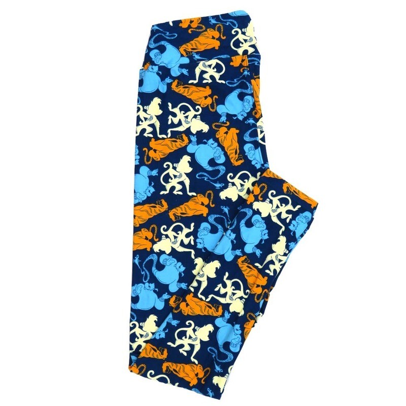 LuLaRoe One Size OS Disney Aladdin Abu Genie Rajah Leggings fits Adult sizes 2-10 for women 4510-M2