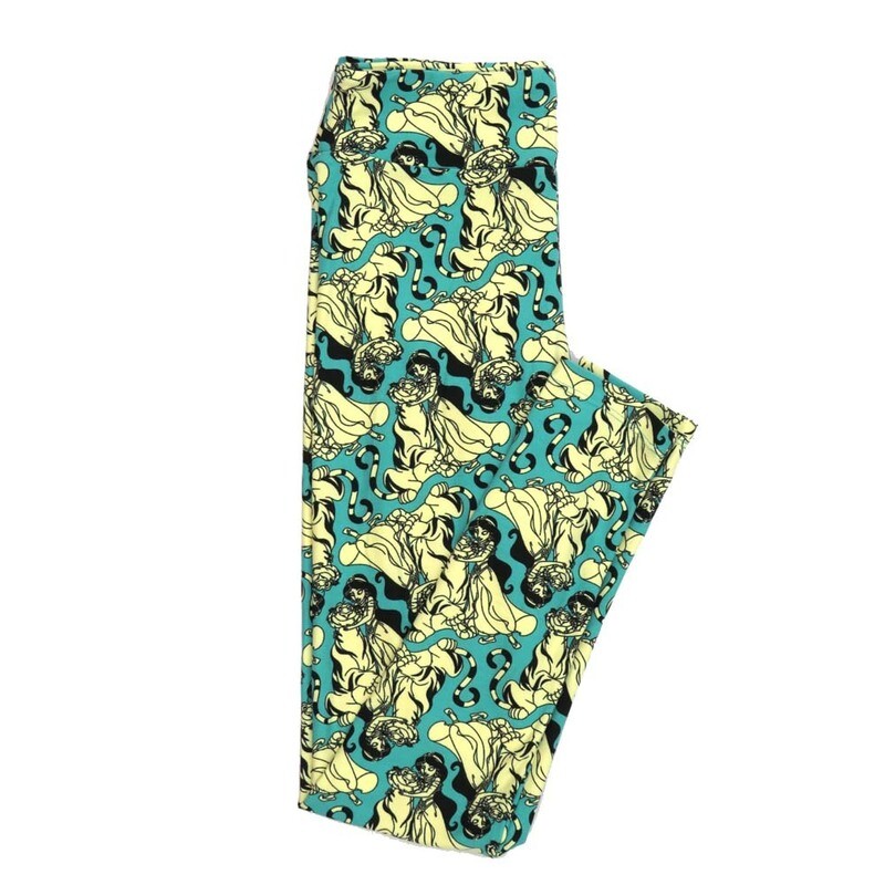 LuLaRoe One Size OS Disney Aladdin Jasmine Rajah Leggings fits Adult sizes 2-10 for women 4510-D