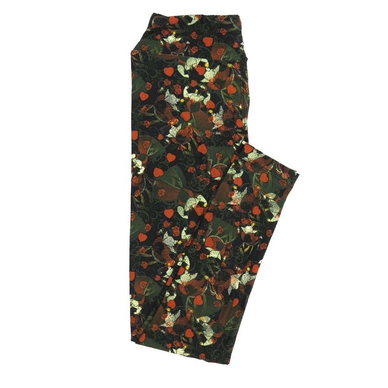 LuLaRoe One Size OS Disney Alice in Wonderland Queen of Hearts Micro Polka Dot Leggings fits Adult sizes 2-10 for women 4513-U