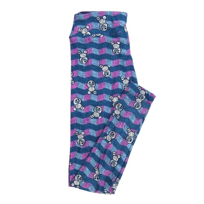 LuLaRoe One Size OS Disney Frozen Snowgies Stripe Geometric Leggings fits Adult sizes 2-10 for women 4514-W