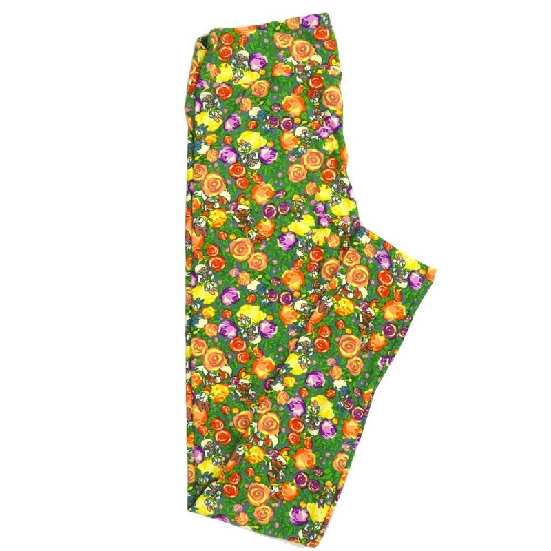 LuLaRoe One Size OS Disney Mickey Mouse Club Daisy Duck Posing Roses Leggings fits Adult sizes 2-10 for women 4510-R