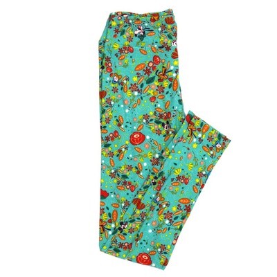 LuLaRoe One Size OS Disney Mickey Mouse Donald Duck Pluto Floral Leggings fits Adult sizes 2-10 for women 4510-U