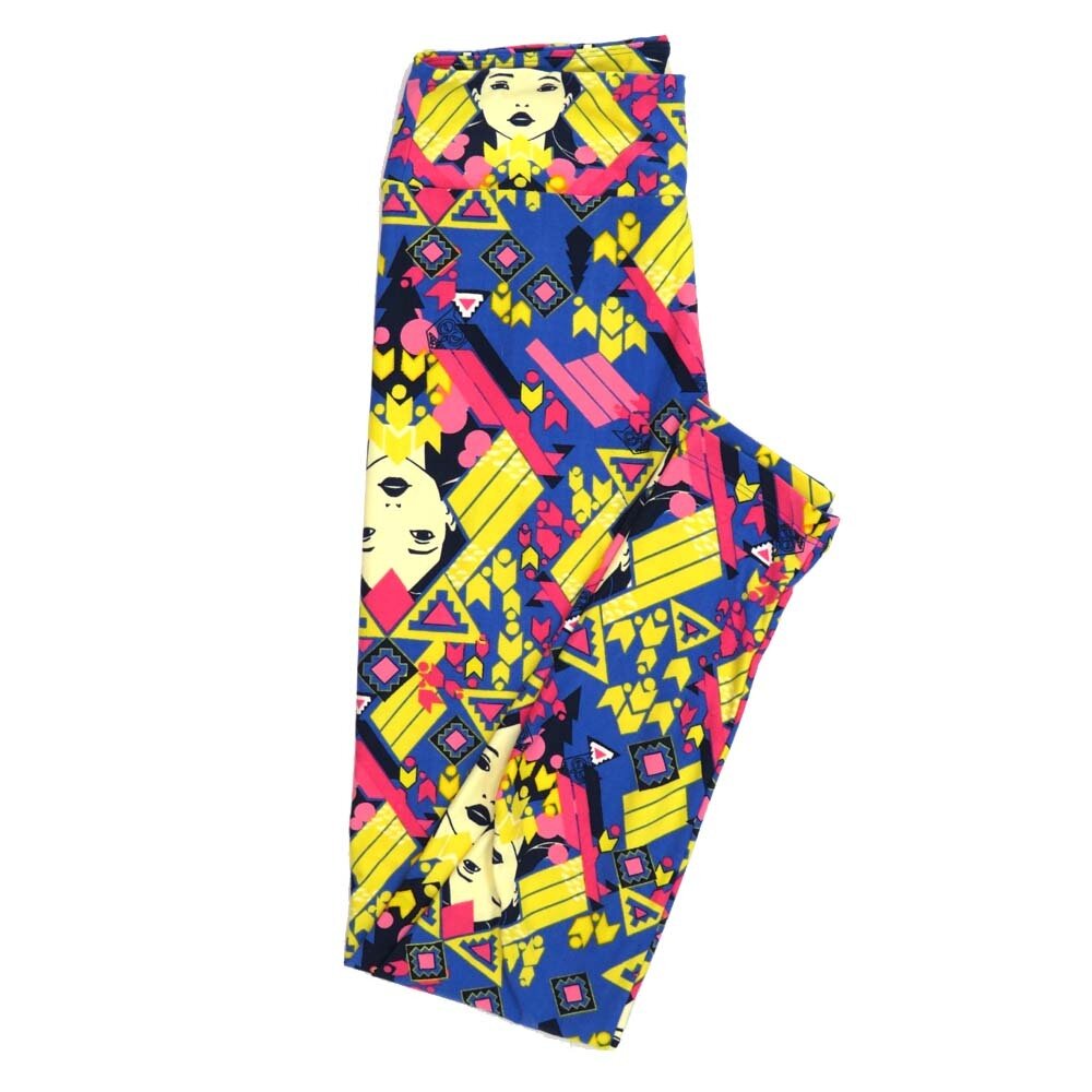 LuLaRoe One Size OS Disney Pocahontas Chevron Geometric Leggings fits Adult sizes 2-10 for women 4514-Z