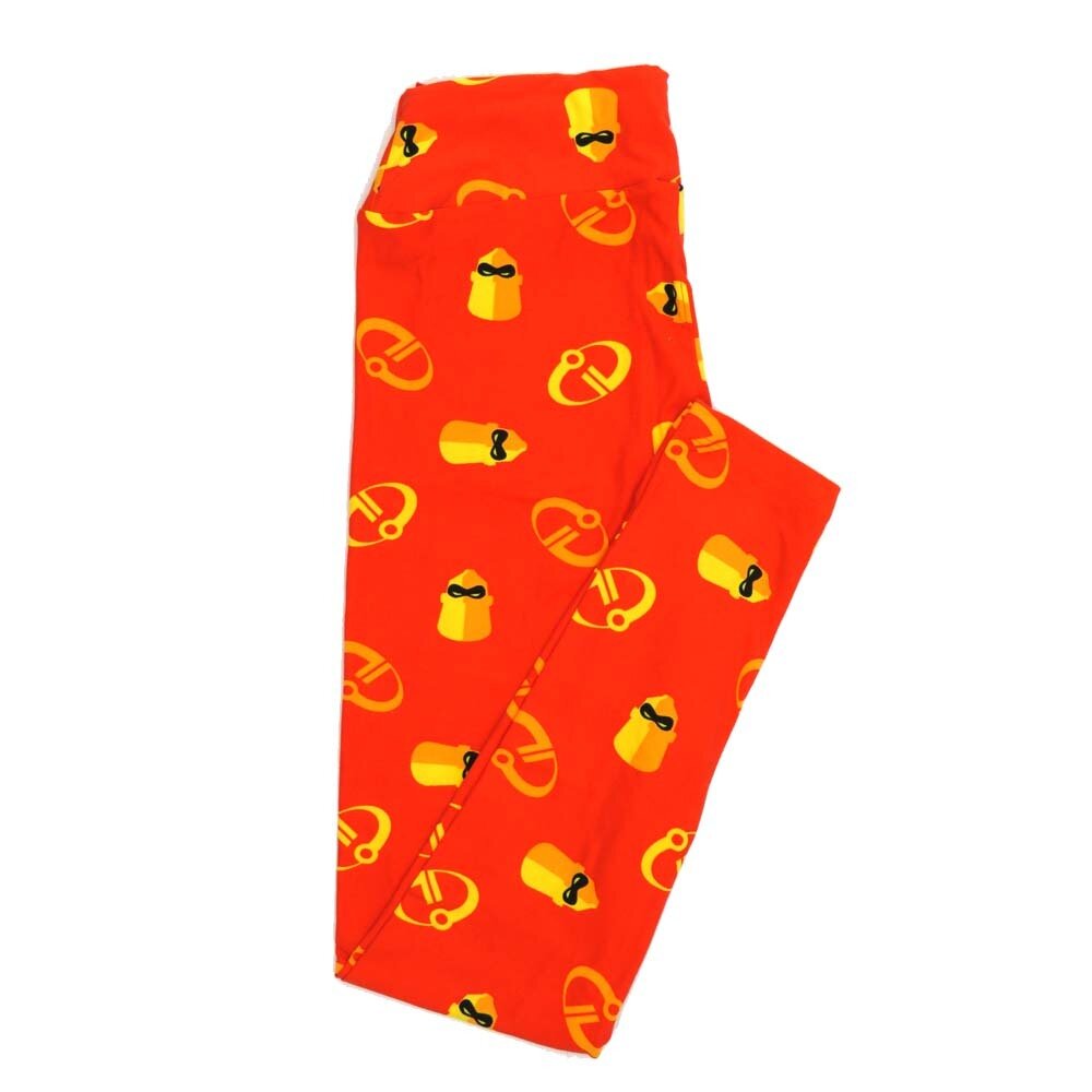 LuLaRoe One Size OS Disney Incredibles Mr Incredible Symbol Leggings fits Adult sizes 2-10 for women 4512-E5