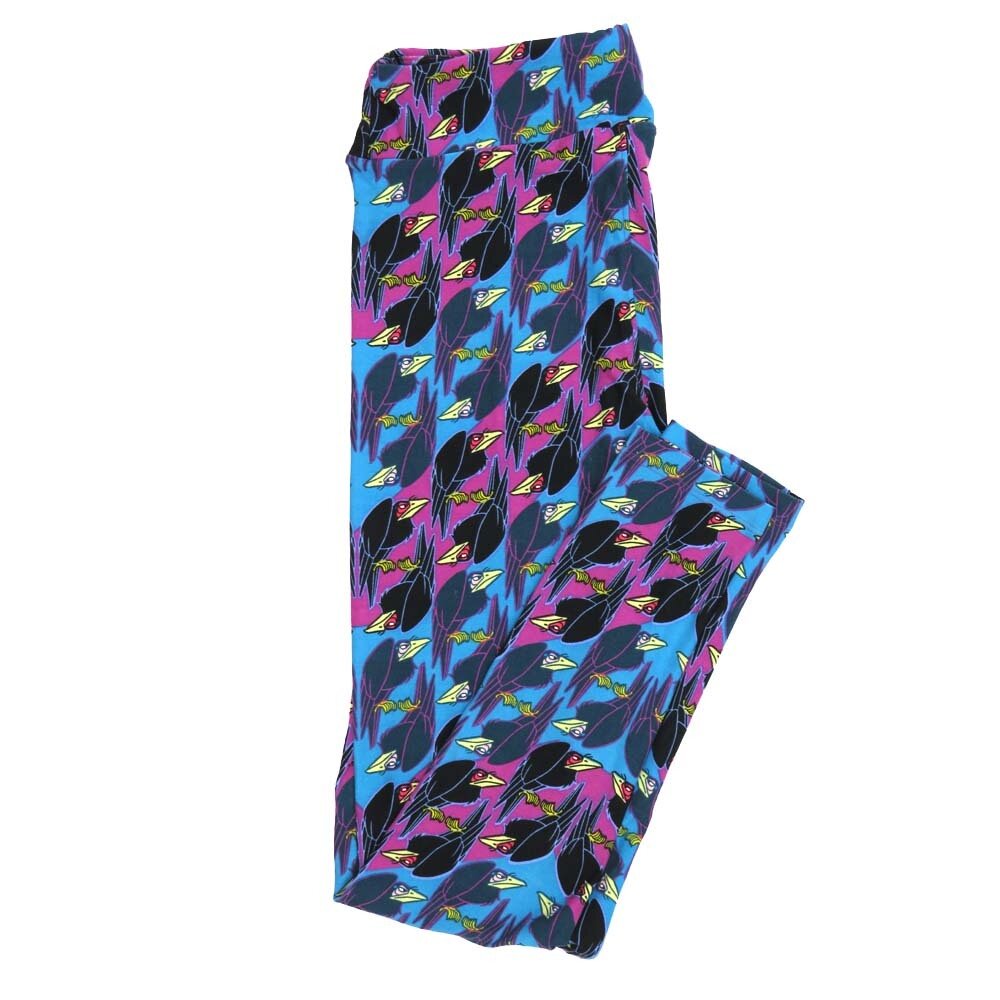 LuLaRoe One Size OS Disney Maleficent Diaval Collage Leggings fits Adult sizes 2-10 for women 4309-ZI2