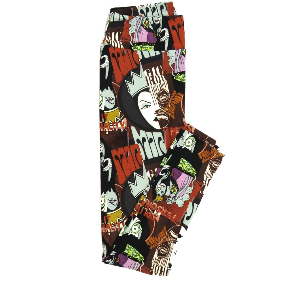 LuLaRoe One Size OS Disney Sleeping Beauty Evil Queen Magic Mirror Old Witch Leggings fits Adult sizes 2-10 for women 4309-ZE
