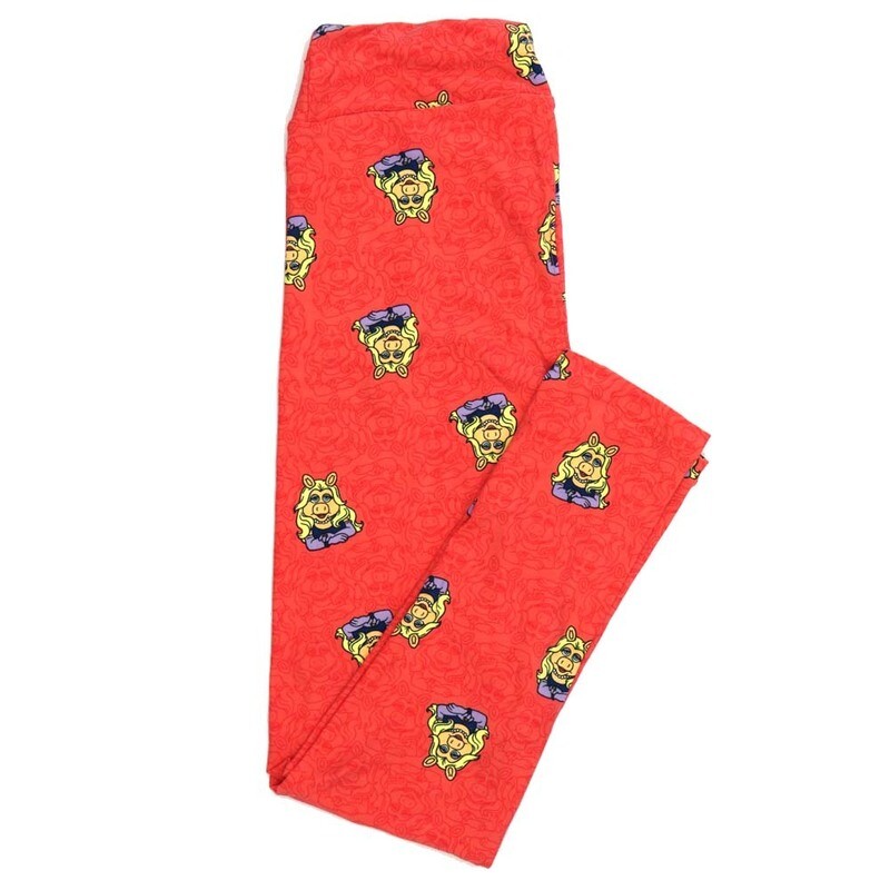 LuLaRoe One Size OS Disney Muppets Ms Piggy Posing Leggings fits Adult sizes 2-10 for women 4511-D2