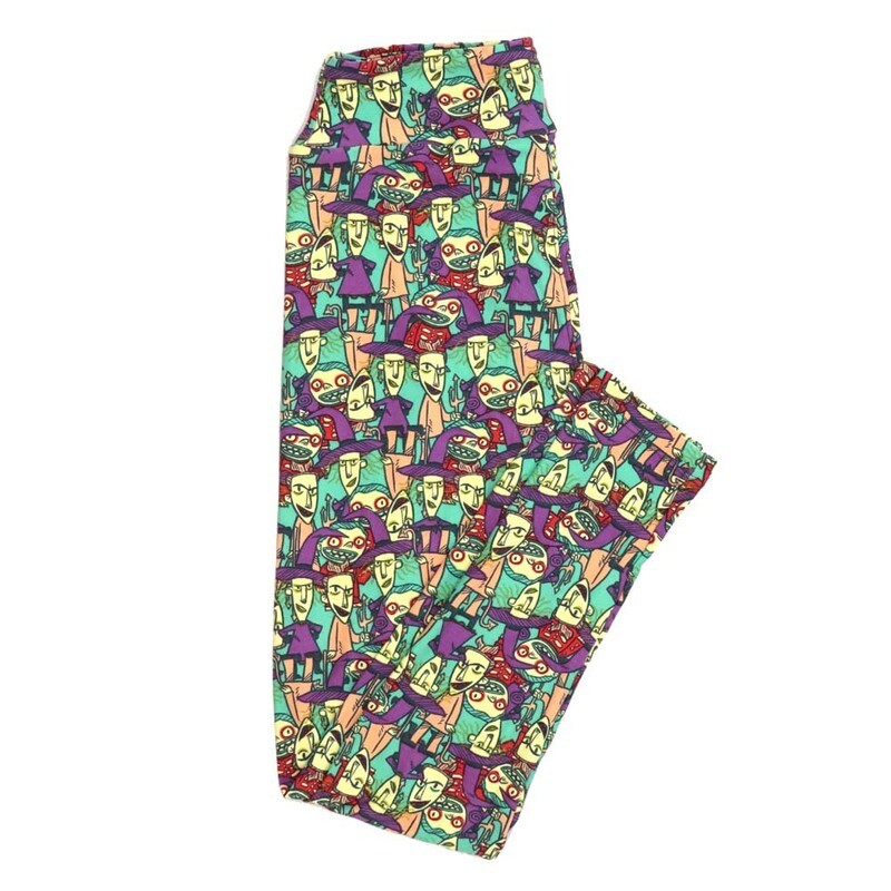 LuLaRoe One Size OS Disney Nightmare Before Christmas Boogie&#39;s Boys Lock Shock Barrel Leggings fits Adult sizes 2-10 for women 4510-P2