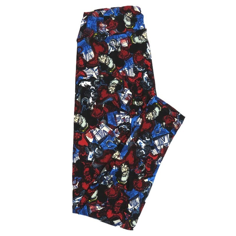 LuLaRoe One Size OS Disney Peter Pans Captain Hook Grinning Leggings fits Adult sizes 2-10 for women 4513-K