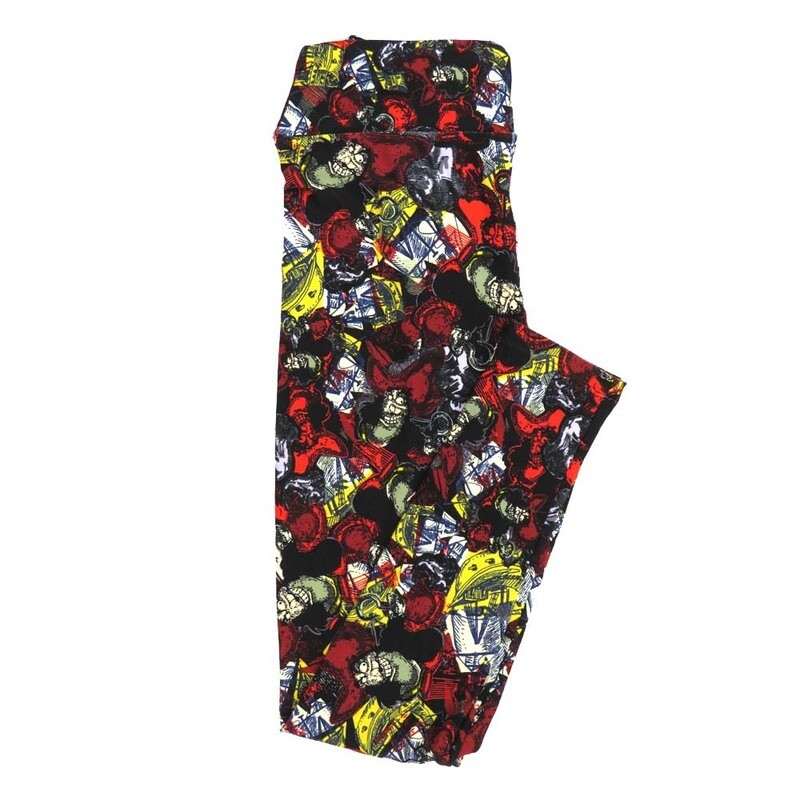 LuLaRoe One Size OS Disney Peter Pans Captain Hook Grinning Leggings fits Adult sizes 2-10 for women 4513-L