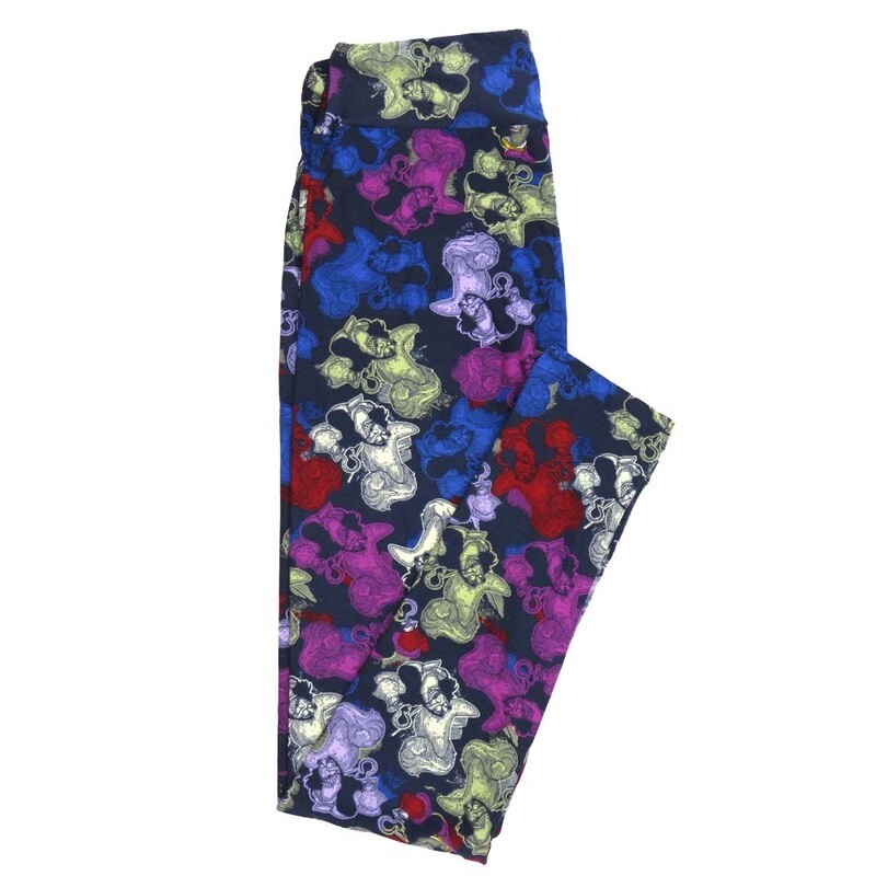 LuLaRoe One Size OS Disney Peter Pans Captain Hook Grinning Leggings fits Adult sizes 2-10 for women 4513-M2