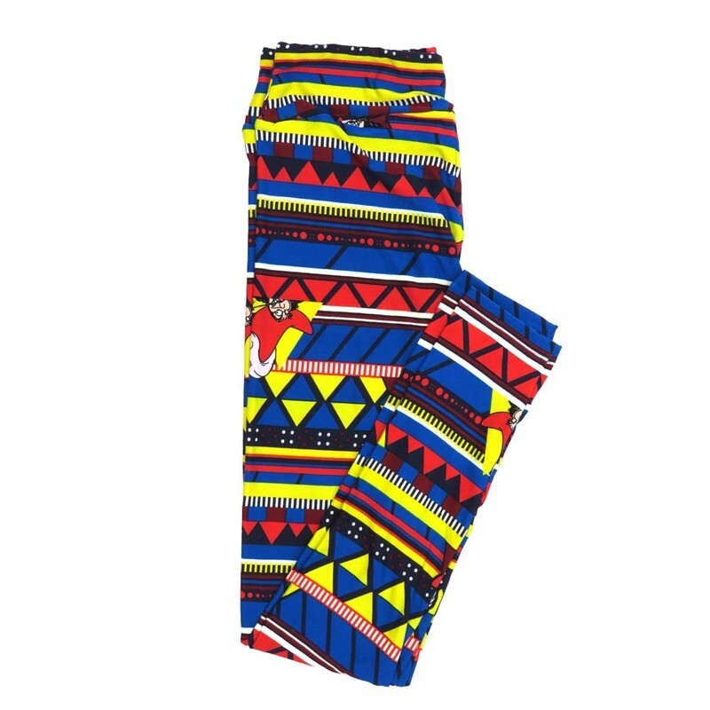 LuLaRoe One Size OS Disney Peter Pans Captain Hook Peeking Stripes Leggings fits Adult sizes 2-10 for women 4513-B2