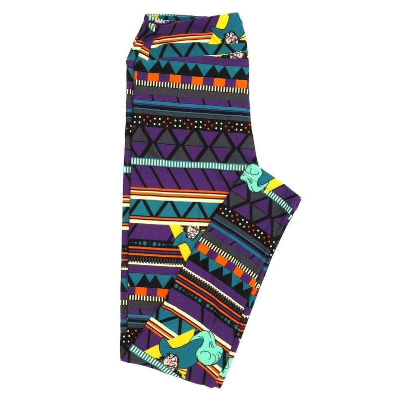 LuLaRoe One Size OS Disney Peter Pans Captain Hook Peeking Stripes Leggings fits Adult sizes 2-10 for women 4513-C2