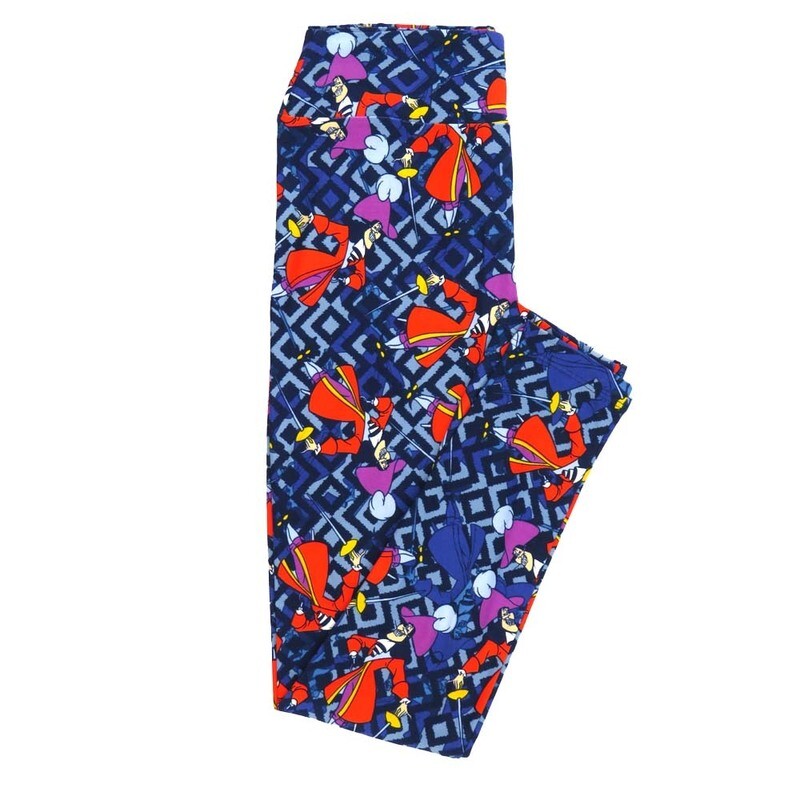 LuLaRoe One Size OS Disney Peter Pans Captain Hook Posing Geometric Leggings fits Adult sizes 2-10 for women 4513-J