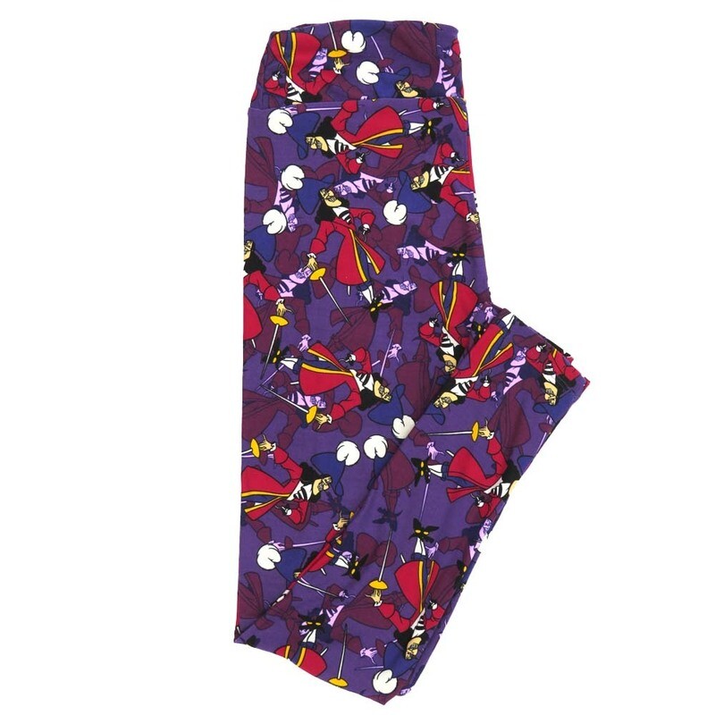 LuLaRoe One Size OS Disney Peter Pans Captain Hook Posing Stripes Leggings fits Adult sizes 2-10 for women 4513-G