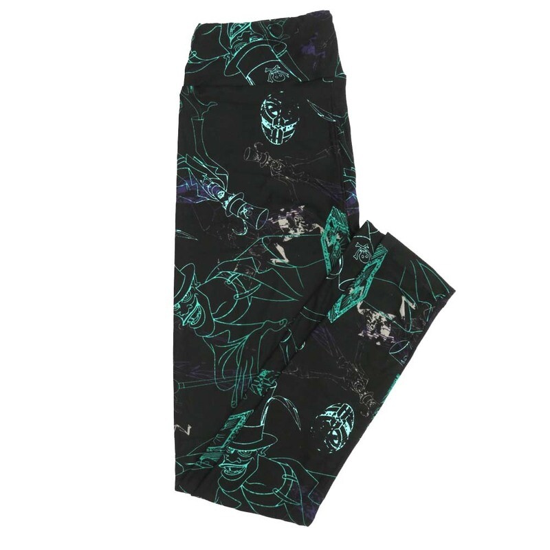 LuLaRoe One Size OS Disney Princess and the Frog Dr Facilier Shadowman Outline Black White Leggings fits Adult sizes 2-10 for women 4514-L