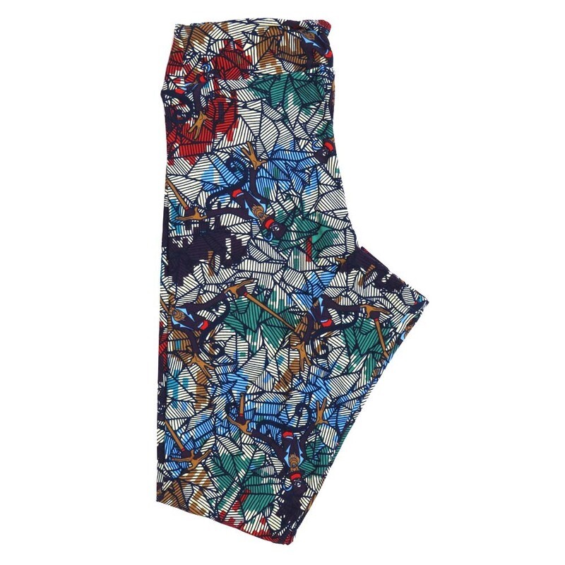 LuLaRoe One Size OS Disney Princess and the Frog Dr Facilier Shadowman Stripe Geometric Leggings fits Adult sizes 2-10 for women 4514-J2