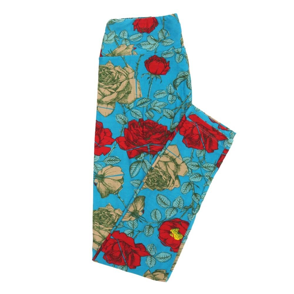 LuLaRoe One Size OS Floral Geometric Leggings fits Adult sizes 2-10 for Women OS-4407-Y