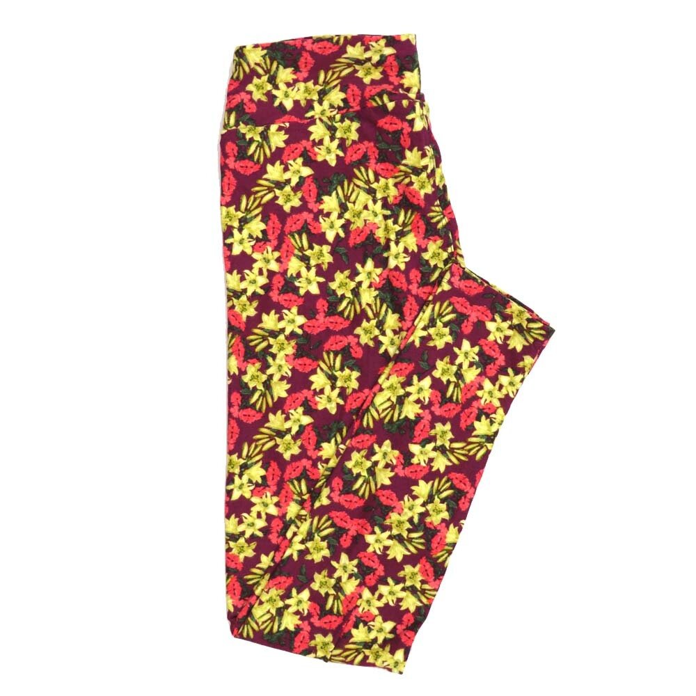 LuLaRoe One Size OS Floral Leggings fits Adult sizes 2-10 for Women OS-4407-T