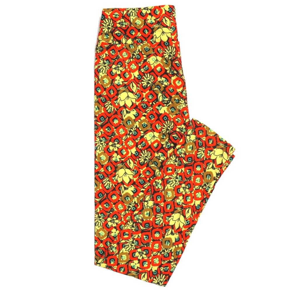 LuLaRoe One Size OS Floral Geometric Leggings fits Adult sizes 2-10 for Women OS-4407-S