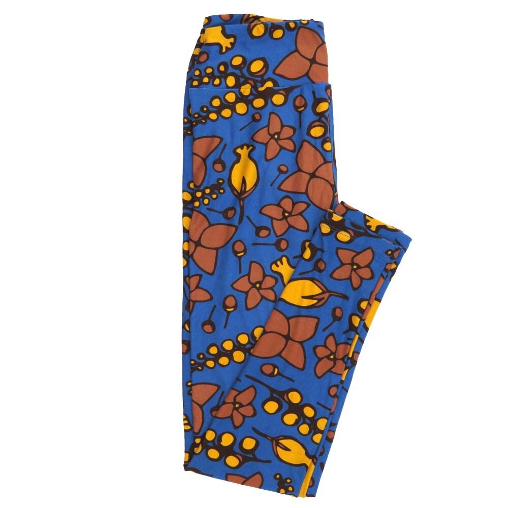 LuLaRoe One Size OS Flowers Floral Leggings fits Adult sizes 2-10 for Women OS-4407-N