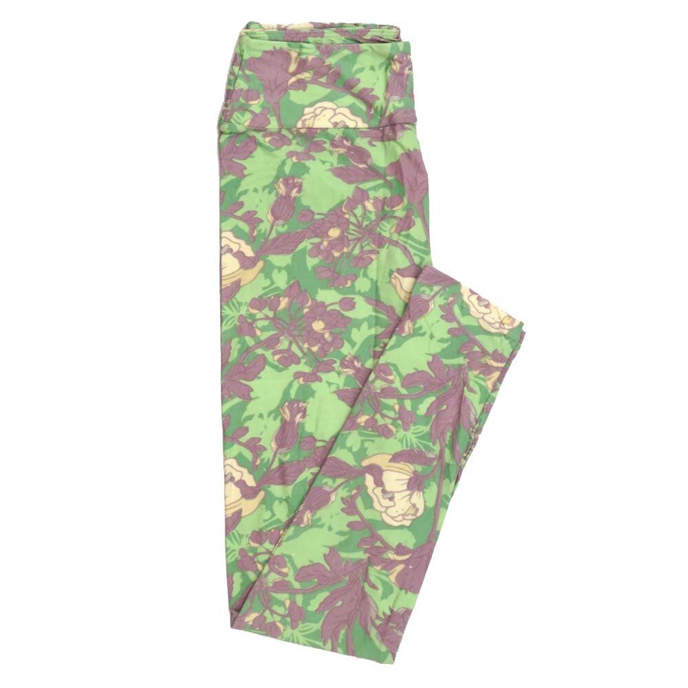 LuLaRoe One Size OS Floral Poppies Leggings fits Adult sizes 2-10 for Women OS-4407-E2