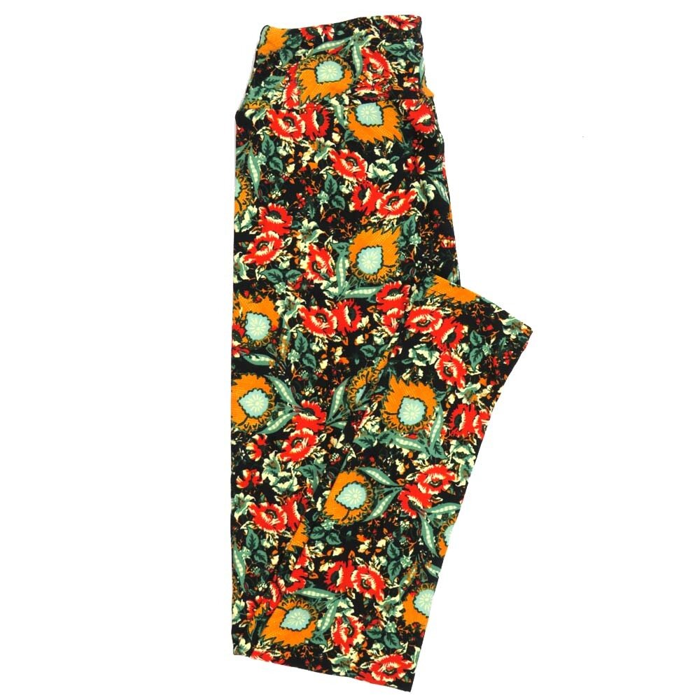 LuLaRoe One Size OS Floral Leggings fits Adult sizes 2-10 for Women OS-4396-ZB