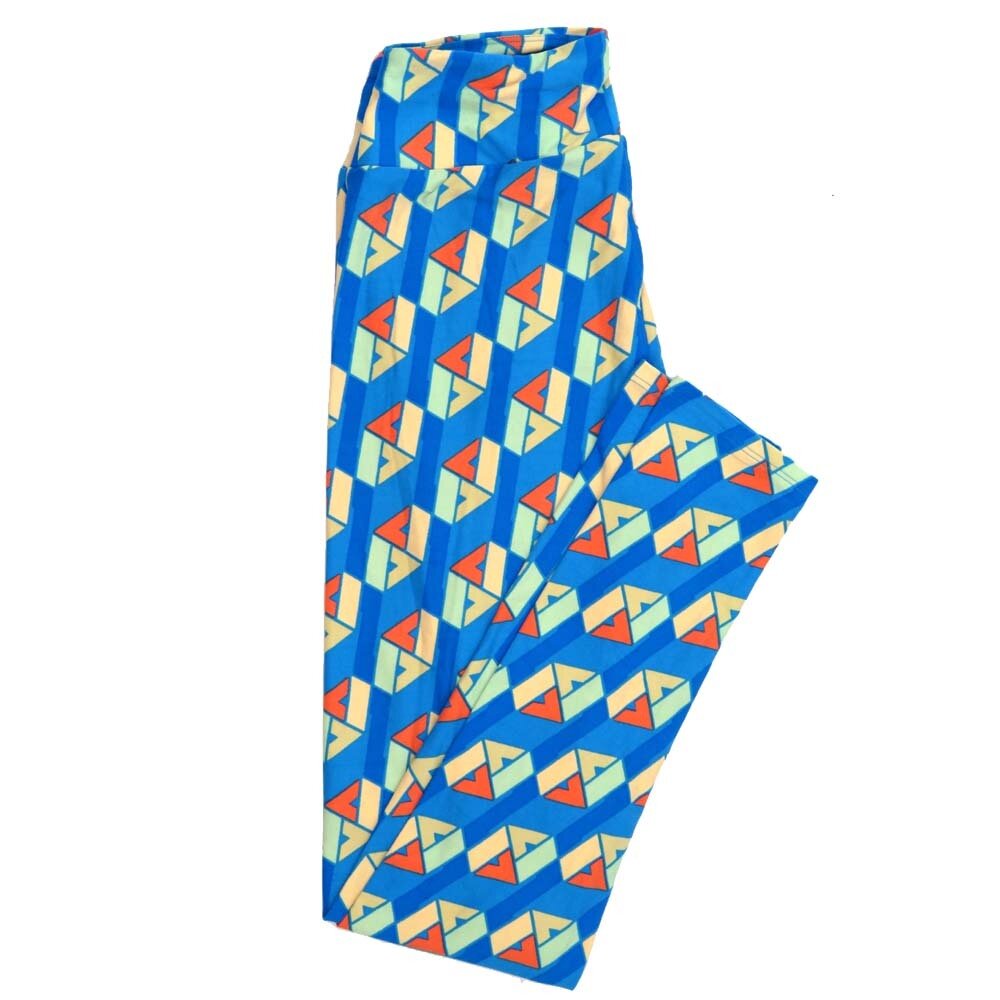 LuLaRoe One Size OS Geometric Triangles Diamonds Leggings fits Adult sizes 2-10 for Women OS-4396-P