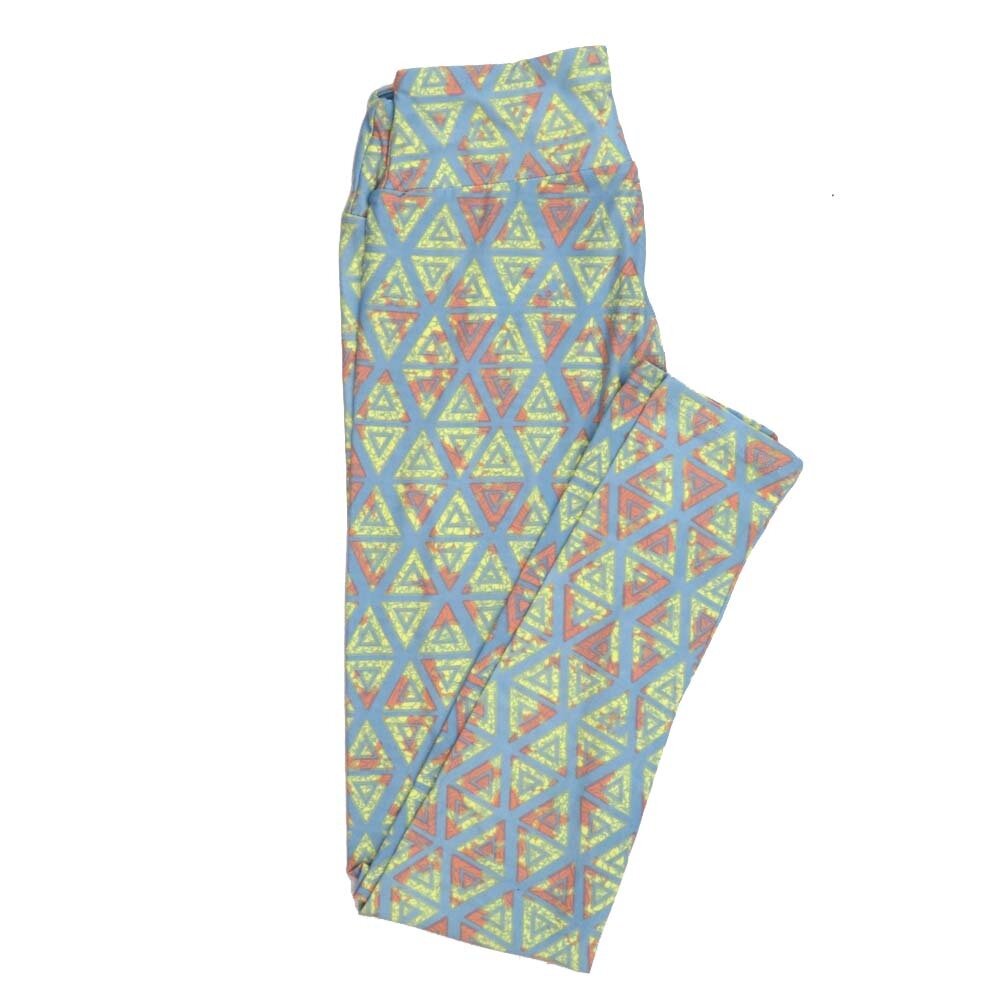 LuLaRoe One Size OS Geometric Triangles and Diamonds Leggings fits Adult sizes 2-10 for Women OS-4396-O