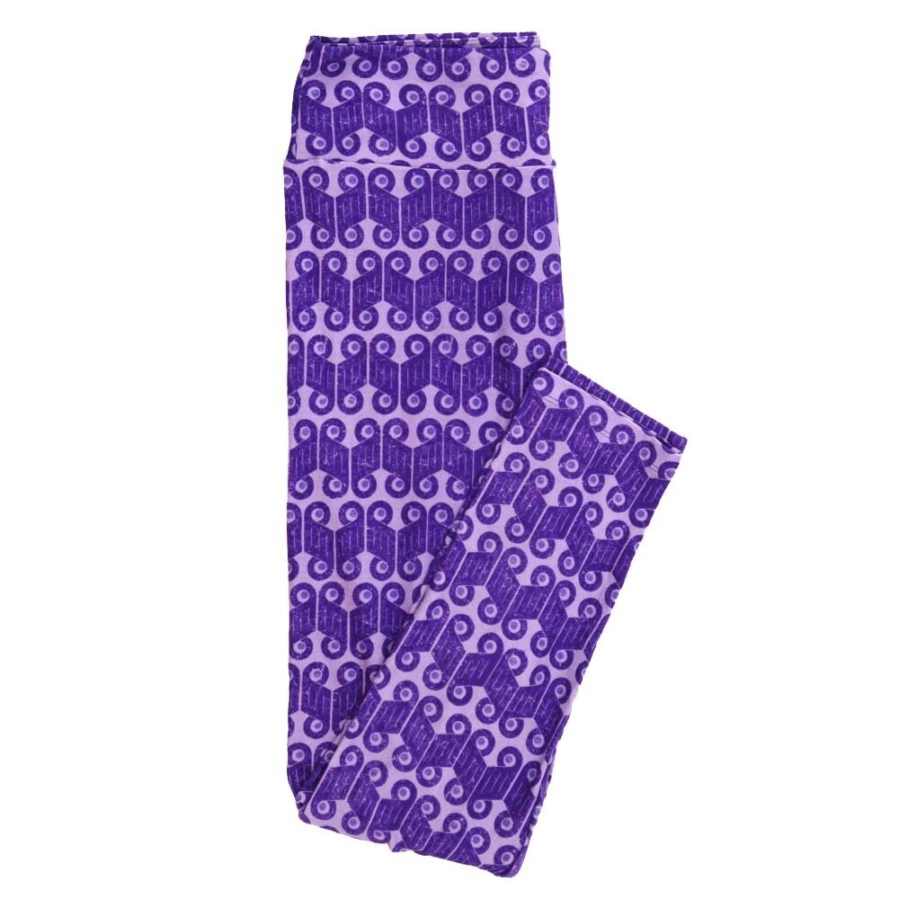 LuLaRoe One Size OS Geometric Scrolls Leggings fits Adult sizes 2-10 for Women OS-4396-K