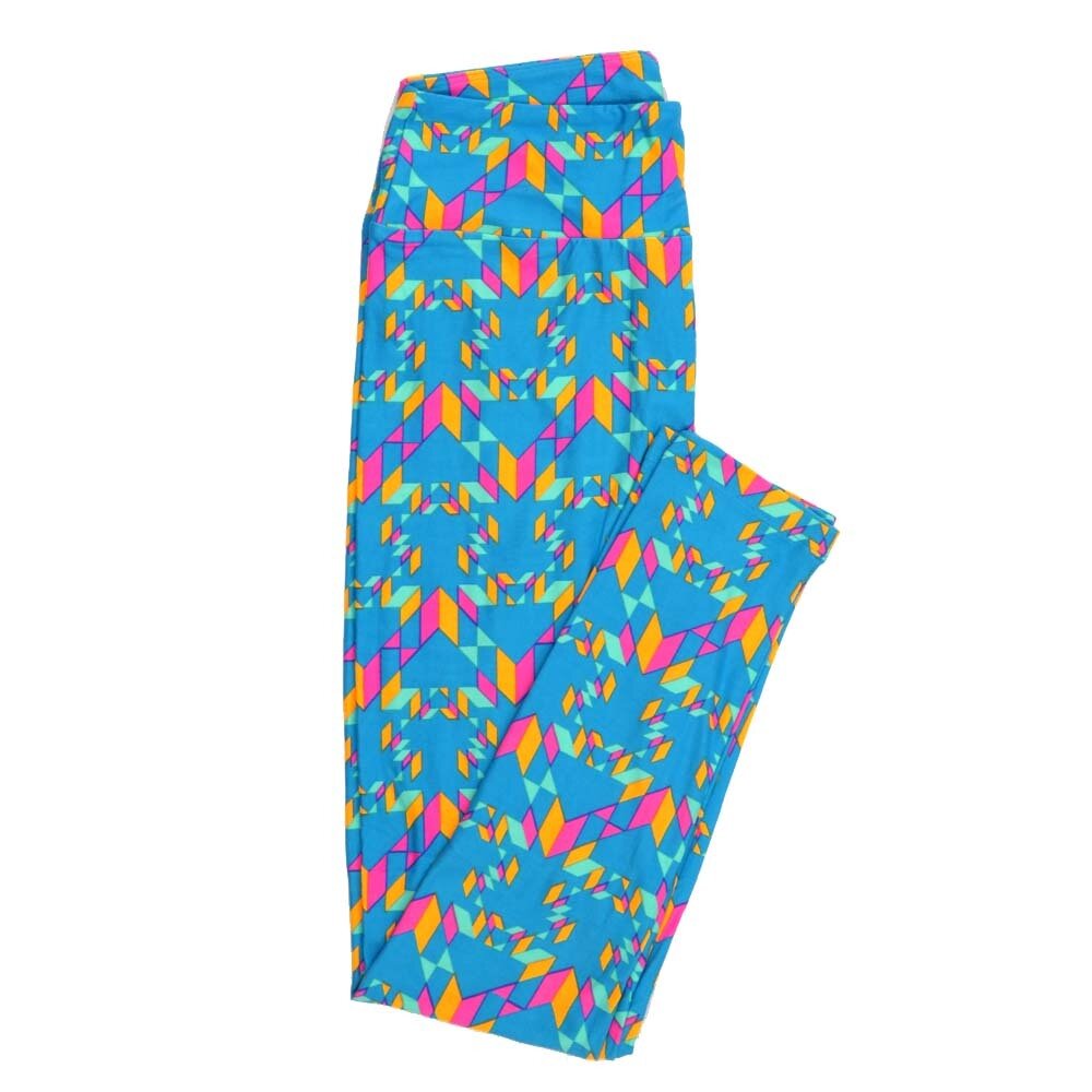 LuLaRoe One Size OS Geometric Zig Zag 3D Leggings fits Adult sizes 2-10 for Women OS-4396-H