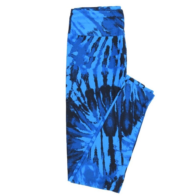 LuLaRoe One Size OS Tye Dye Blue Black Purple Leggings fits Adult sizes 2-10 for Women OS-4406-C3