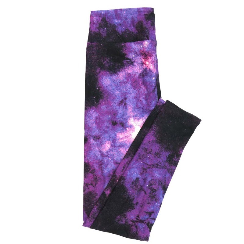 LuLaRoe One Size OS Batik Dye Spacey Stars Nebula Blue Black White Leggings fits Adult sizes 2-10 for Women OS-4407-C
