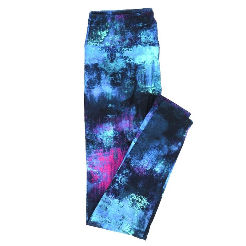 LuLaRoe One Size OS Batik Dye Dark Clouds Black Blue White Leggings fits Adult sizes 2-10 for Women OS-4405-E4-400917