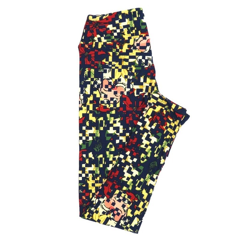 LuLaRoe One Size OS Christmas Holiday Santa Claus Pixelated Leggings fits Adult sizes 2-10 for Women OS-4406-R