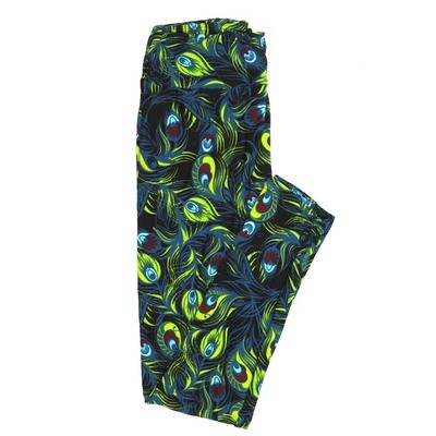 LuLaRoe One Size OS Feathers Leggings fits Adult sizes 2-10 for Women OS-4396-ZS