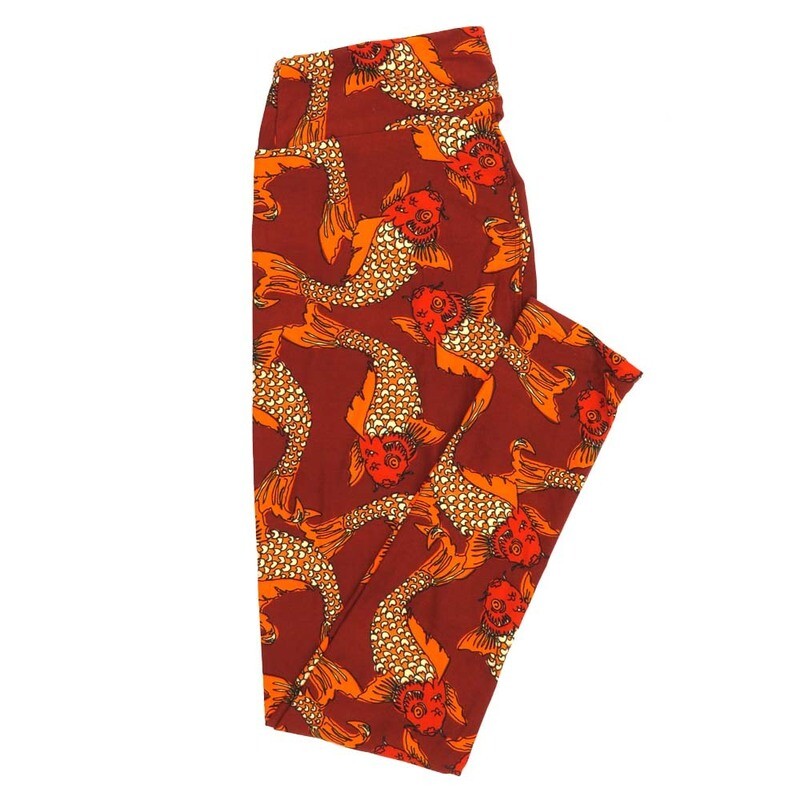 LuLaRoe One Size OS Koi Fish Leggings fits Adult sizes 2-10 for Women OS-4396-ZP