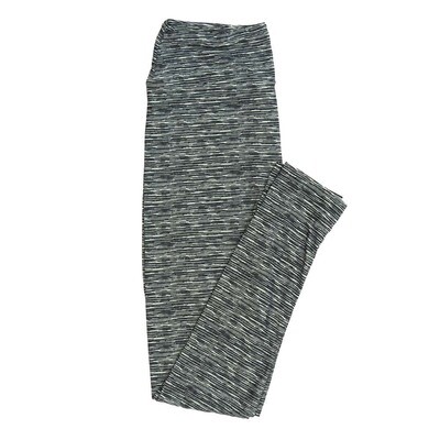 LuLaRoe One Size OS Micro Pattern Heathered Stripe Black Gray Leggings fits Adult sizes 2-10 for Women OS-4405-H6-258351
