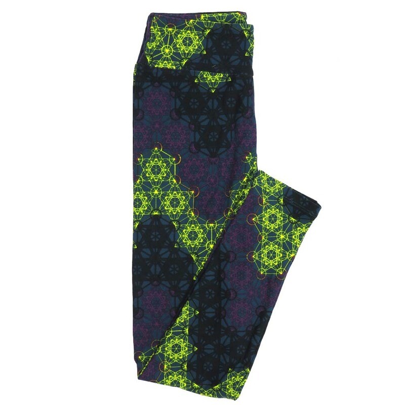 LuLaRoe One Size OS Hexagons Mandalas Leggings fits Adult sizes 2-10 for Women OS-4396-ZO